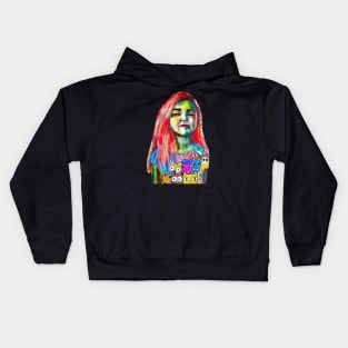 redhair lisa abstract paint Kids Hoodie